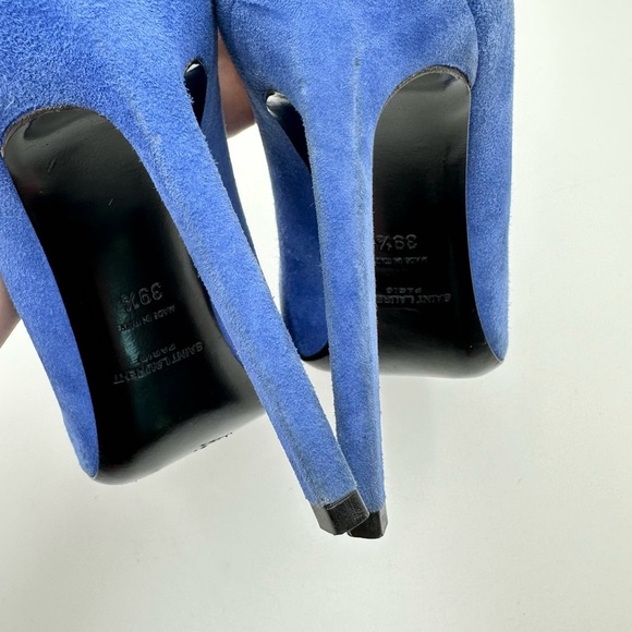 Saint Laurent Paris Pump 105 Blue Suede - Picture 8 of 11